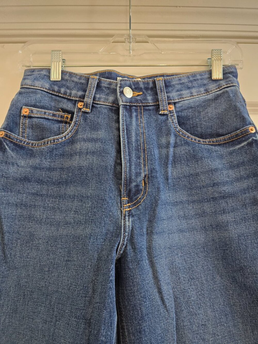 H&M Wide High Ankle Jeans - Dark Denim Blue - Picture 3 of 7